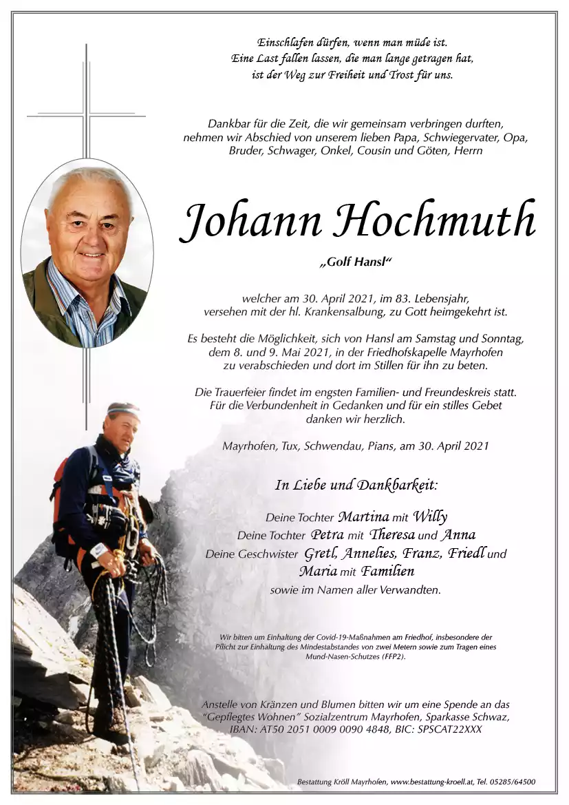 Parte von Johann Hochmuth